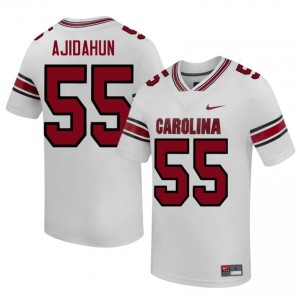 Adedamola Ajidahun #55 USC Gamecocks Jersey | Iconic White College Football Men Stitched 19135056