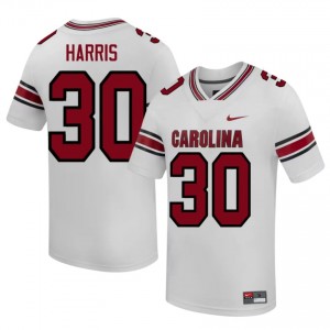 Andrew Harris #30 Gamecocks Jersey | Pro-Grade White College Football Men Stitched 48597609