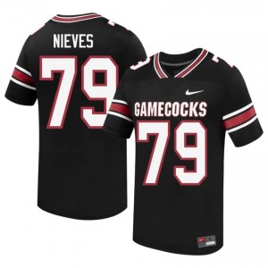 Fighting Gamecocks Armando Nieves #79 Black Jersey | Genuine Embroidery NCAA Football Men Apparel 82355989