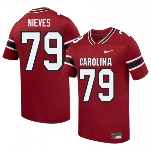 Garnet Armando Nieves #79 Carolina Jersey | Men High School Football Licensed Stitch 85886068