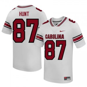 White Brady Hunt #87 Gamecocks Jersey | Men High School Football Licensed Stitched 30749917