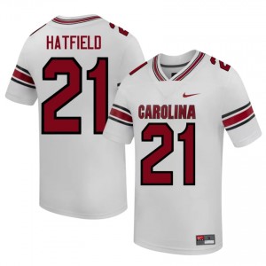White Chris Hatfield #21 USC Gamecocks Jersey | Men High School Football Limited Stitched 32551499
