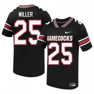 #25 Dante Miller SC Gamecocks Black Jersey | Authentic Embroidery Men Player Football Gear 20033030