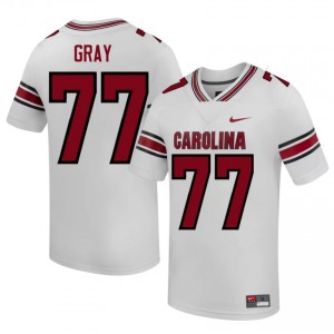 Top-Tier Darius Gray #77 SC Gamecocks White Jersey | Men University Football Stitched Fan Gear 29319038