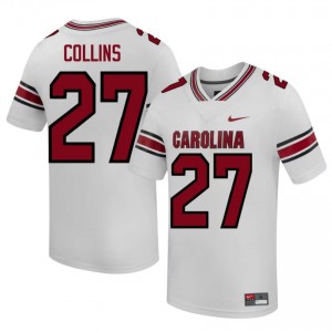White Drew Collins #27 South Carolina Gamecocks Jersey | Men High School Football Moisture Wicking Stitched 39238809