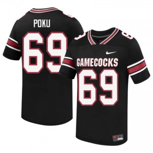 Black Emmanuel Kojo Poku #69 USC Gamecocks Jersey | Men High School Football Moisture Wicking Embroidery 40924018