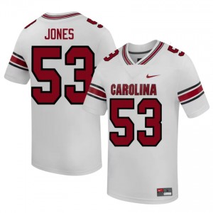 #53 Ernest Jones Gamecocks White Jersey | Alumni Stitched Men Player Football Gear 27175545