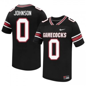 Durable Fred Johnson #0 Gamecocks Black Jersey | Men University Football Embroidery Fan Gear 79014603