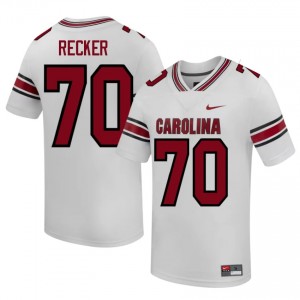 Elite Thread Jake Recker #70 SC Gamecocks White Jersey | Men University Football Stitched Fan Gear 39906255