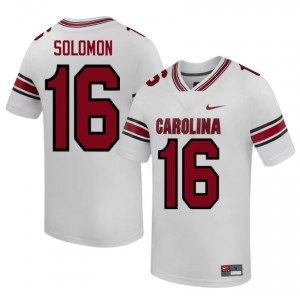 #16 Jalewis Solomon SC Gamecocks White Jersey | Classic Stitched Men Player Football Gear 66913183