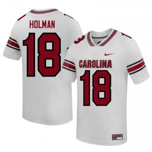 Officially Licensed Jaquel Holman #18 South Carolina Gamecocks White Jersey | Men University Football Stitched Fan Gear 71488417