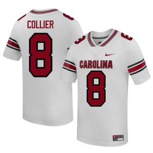 #8 Judge Collier Gamecocks White Jersey | Authentic Stitched Men Player Football Gear 29887590