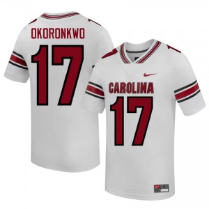 UofSC Justin Okoronkwo #17 White Jersey | Genuine Stitched NCAA Football Men Apparel 59584073