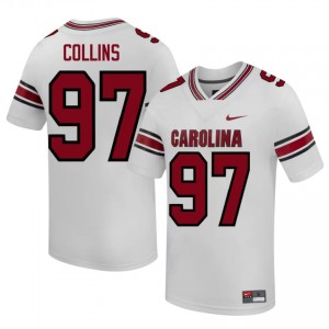 Fighting Gamecocks Kelby Collins #97 White Jersey | Essential Stitched NCAA Football Men Apparel 40327590