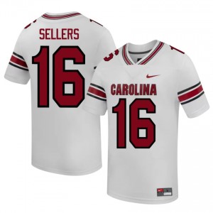White LaNorris Sellers #16 South Carolina Gamecocks Jersey | Men High School Football Licensed Stitched 95550315