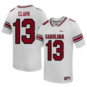 Durable Malik Clark #13 USC Gamecocks White Jersey | Men University Football Stitched Fan Gear 51733592