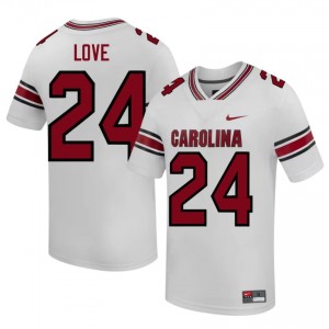 Top-Tier Mason Love #24 Fighting Gamecocks White Jersey | Men University Football Stitched Fan Gear 65372280