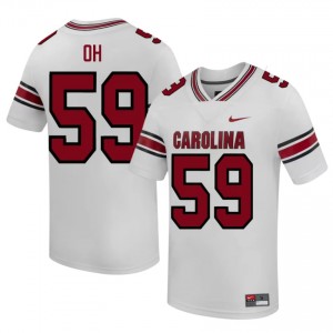 Gamecocks Matthew Oh #59 White Jersey | Genuine Stitched NCAA Football Men Apparel 70363976