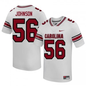 UofSC Mike Johnson #56 White Jersey | Pro Cut Stitched NCAA Football Men Apparel 36109473