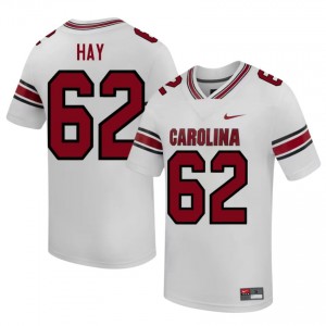 #62 Nolan Hay Fighting Gamecocks White Jersey | Elite Stitched Men Player Football Gear 71706217