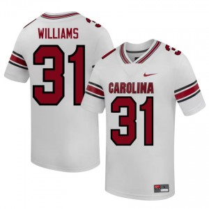 #31 Peyton Williams Gamecocks White Jersey | Authentic Stitched Men Player Football Gear 65204143