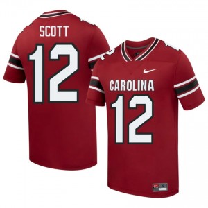 Officially Licensed Quay'sheed Scott #12 Gamecocks Garnet Jersey | Men University Football Stitch Fan Gear 62997385