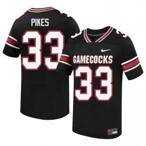 Black Troy Pikes #33 S. Carolina Jersey | Men High School Football Moisture Wicking Embroidery 65100156