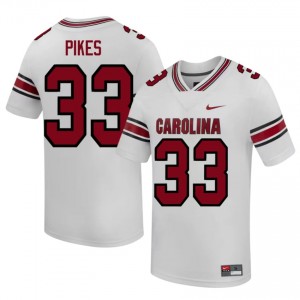 Durable Troy Pikes #33 Carolina White Jersey | Men University Football Stitched Fan Gear 97031256