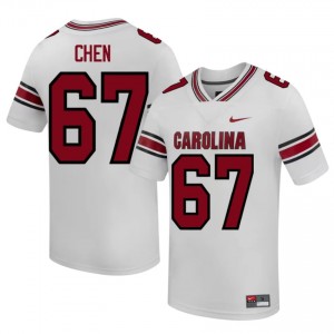 USC Gamecocks Vincent Chen #67 White Jersey | Pro Cut Stitched NCAA Football Men Apparel 18693445