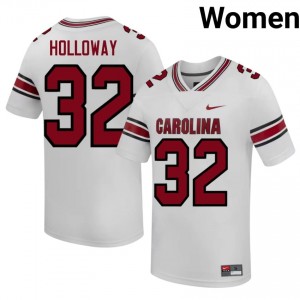 Officially Licensed A.J. Holloway #32 USC Gamecocks White Jersey | Women University Football Stitched Fan Gear 69033836