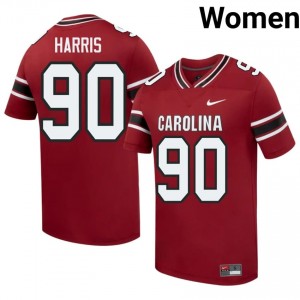 USC Gamecocks Aiden Harris #90 Garnet Jersey | Pro Cut Stitch NCAA Football Women Apparel 86582094
