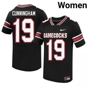 #19 Brandon Cunningham Gamecocks Black Jersey | Classic Embroidery Women Player Football Gear 61420643