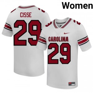 Durable Cedric Cisse #29 USC Gamecocks White Jersey | Women University Football Stitched Fan Gear 13661845