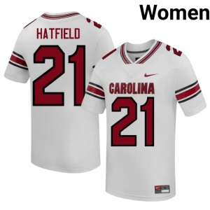 S. Carolina Chris Hatfield #21 White Jersey | Pro Cut Stitched NCAA Football Women Apparel 28010061