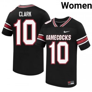 Black Christian Clark #10 Gamecocks Jersey | Women High School Football Moisture Wicking Embroidery 26244586