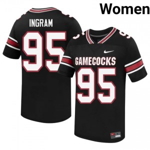 Black Christian Ingram #95 Carolina Jersey | Women High School Football Licensed Embroidery 60355966