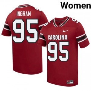 Christian Ingram #95 Gamecocks Jersey | Gameday Garnet College Football Women Stitch 40586695
