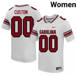 #00 Custom South Carolina Gamecocks White Jersey | Elite Stitched Women Player Football Gear 61704811