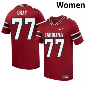 Garnet Darius Gray #77 USC Gamecocks Jersey | Women High School Football Limited Swen 83974876
