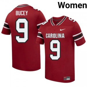#9 David Bucey South Carolina Gamecocks Garnet Jersey | Alumni Stitch Women Player Football Gear 61260388