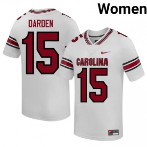 Donovan Darden #15 USC Gamecocks Jersey | Iconic White College Football Women Stitched 41072824