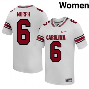 Durable Donovan Murph #6 Gamecocks White Jersey | Women University Football Stitched Fan Gear 91555438