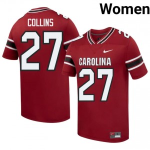 #27 Drew Collins UofSC Garnet Jersey | Alumni Stitch Women Player Football Gear 66484662