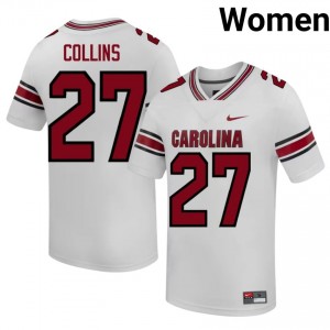 Carolina Drew Collins #27 White Jersey | Essential Stitched NCAA Football Women Apparel 32493198