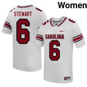 White Dylan Stewart #6 Carolina Jersey | Women High School Football Licensed Stitched 22428771
