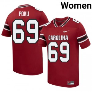 Garnet Emmanuel Kojo Poku #69 Fighting Gamecocks Jersey | Women High School Football Fresh Swen 71286423