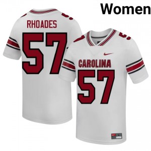 Emmet Rhoades #57 Carolina Jersey | Iconic White College Football Women Stitched 77135241