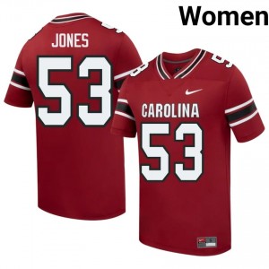Gamecocks Ernest Jones #53 Garnet Jersey | Genuine Stitch NCAA Football Women Apparel 18651473