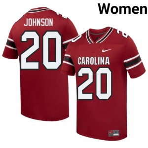 Elite Thread Ethan Johnson #20 Carolina Garnet Jersey | Women University Football Stitch Fan Gear 81589566
