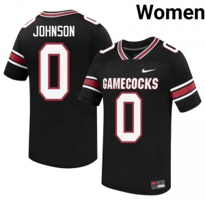 #0 Fred Johnson Fighting Gamecocks Black Jersey | Alumni Embroidery Women Player Football Gear 85959123